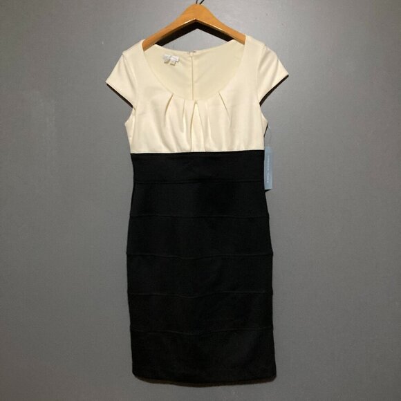 London Times Dresses & Skirts - New London Times Women's Size 10 Black White Colorblock Sheath Dress